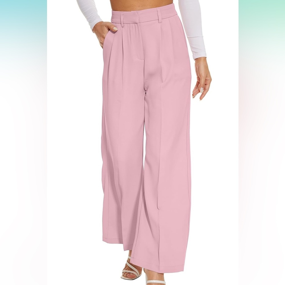 Brand new light pink pleated wide leg pants. Size large